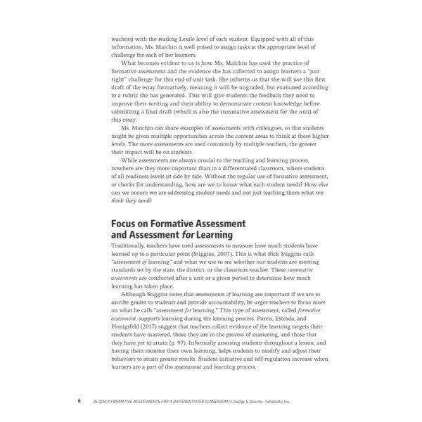 25 Quick Formative Assessments for a Differentiated Classroom, 2nd Edition