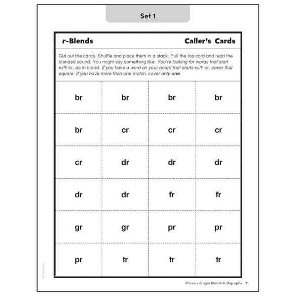 Phonics Bingo: Blends & Digraphs Activity Book