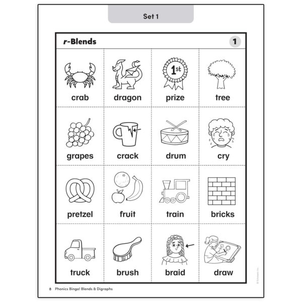 Phonics Bingo: Blends & Digraphs Activity Book