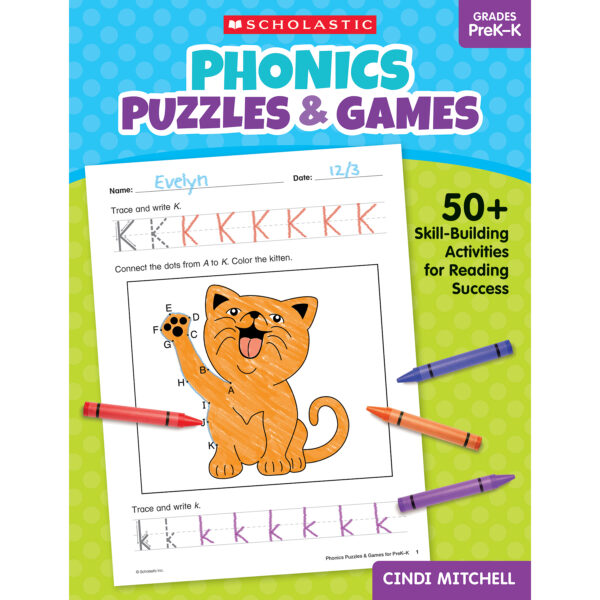 ERSSC-9781546113829.jpg Phonics Puzzles & Games Activity Book for PreK-K