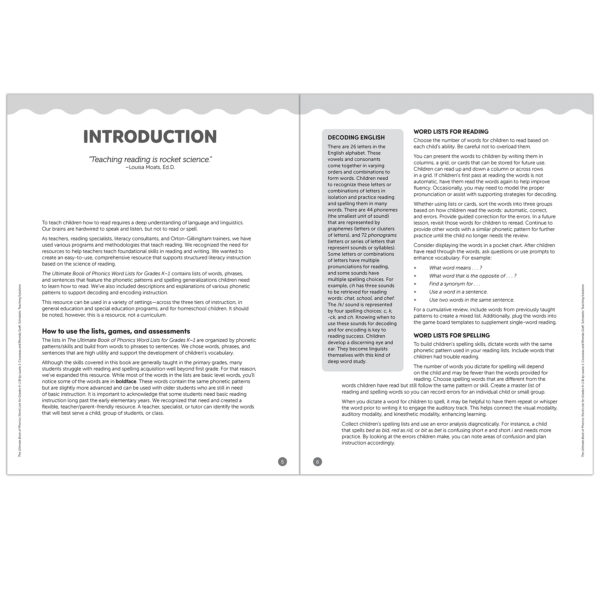 The Ultimate Book of Phonics Word Lists: Grades K-1