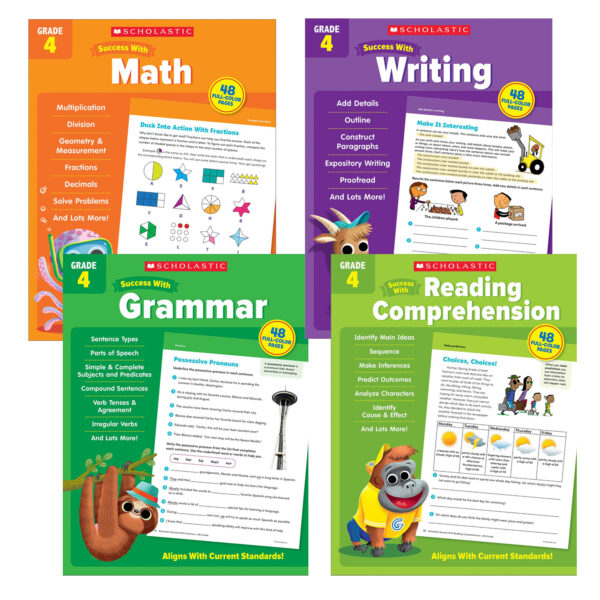 ERSSC-SWGR4ST.jpg Scholastic Forth Grade Success Workbooks, 4 Book Set