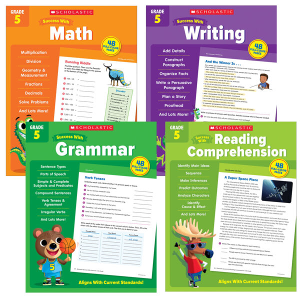 ERSSC-SWGR5ST.jpg Scholastic Fifth Grade Success Workbooks, 4 Book Set