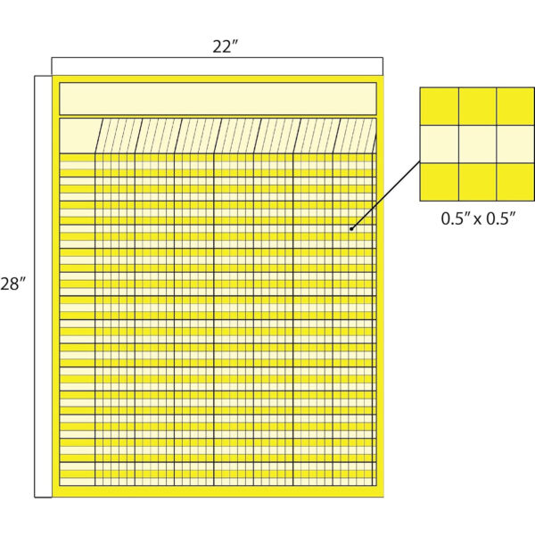 Vertical Incentive Chart, 28" x 22", Assorted Colors, Pack of 12