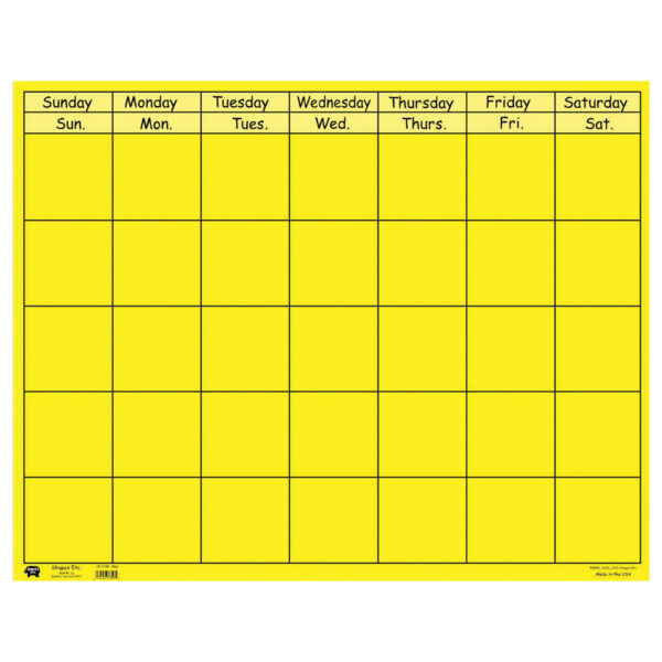 Horizontal Calendar Set, 22" x 28", Assorted Colors, Pack of 12