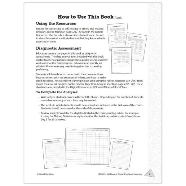 3DBook Template - Book07 180 Days of Social-Emotional Learning for Sixth Grade