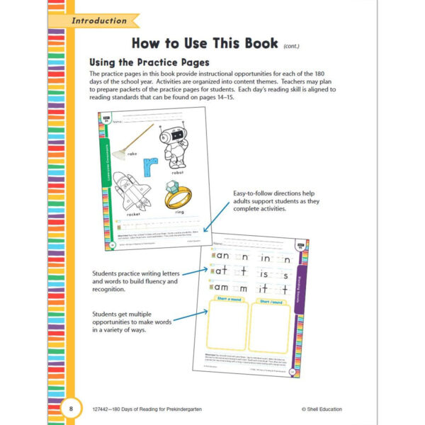 180 Days of Reading Workbook, Grade PreK