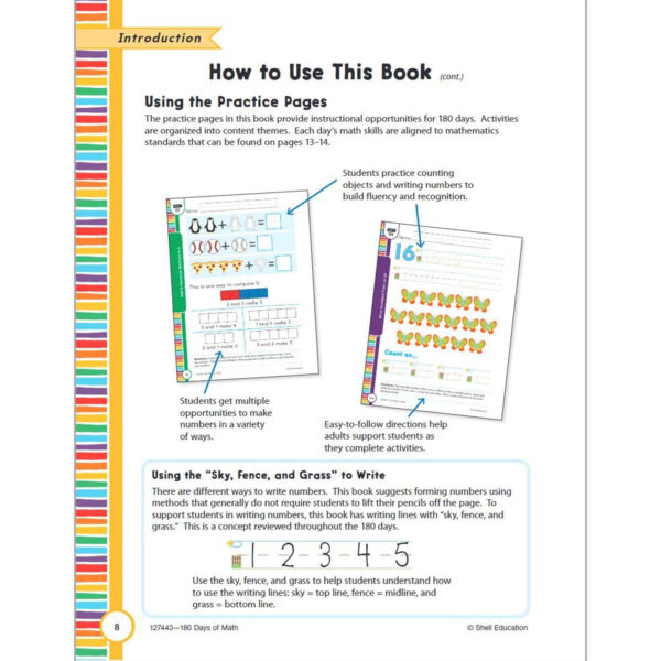 180 Days of Math Workbook, Grade PreK