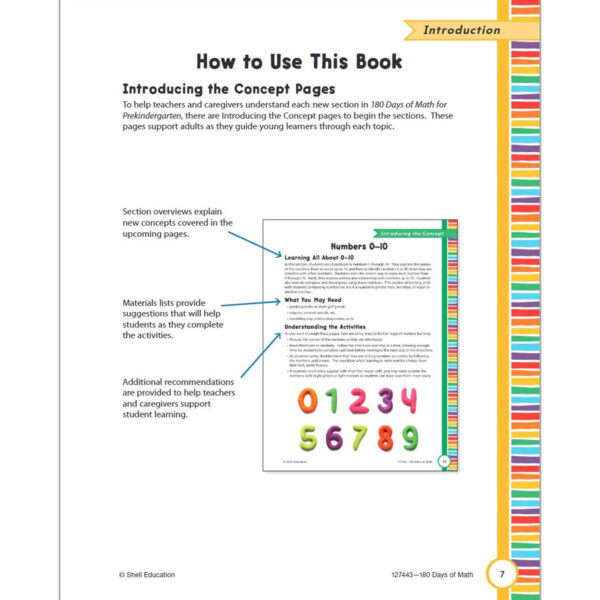 180 Days of Math Workbook, Grade PreK