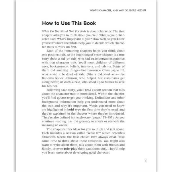 What Do You Stand For?, For Kids Book