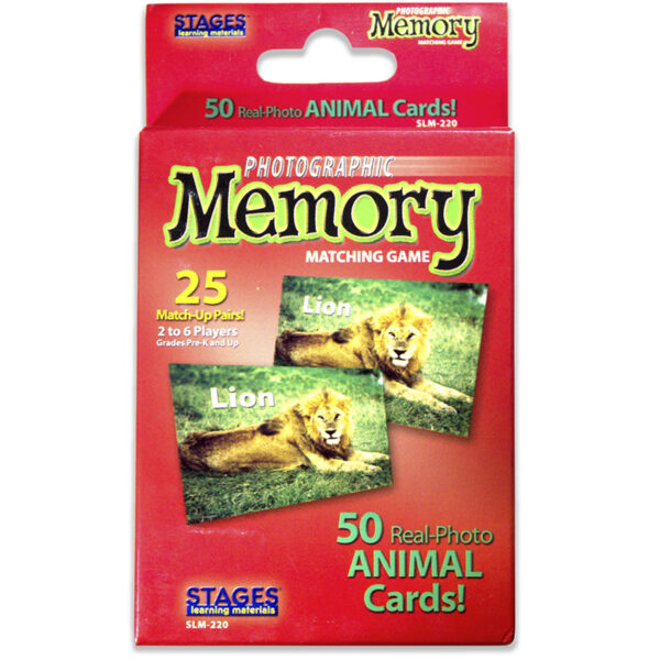 Photographic Memory Matching Game, Animals, Pack of 3