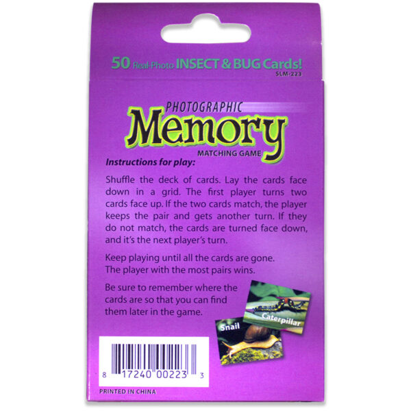 ERSSLM223-3_1-1.jpg Photographic Memory Matching Game, Insects & Bugs, Pack of 3