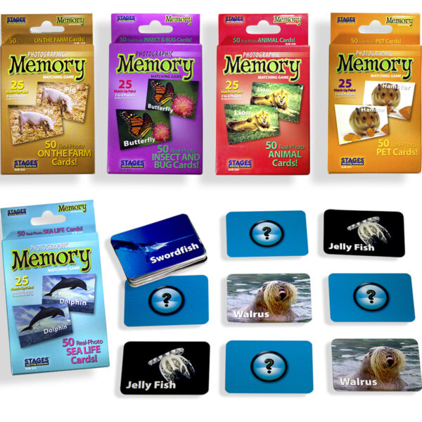 Animal Photographic Memory Matching Game Set