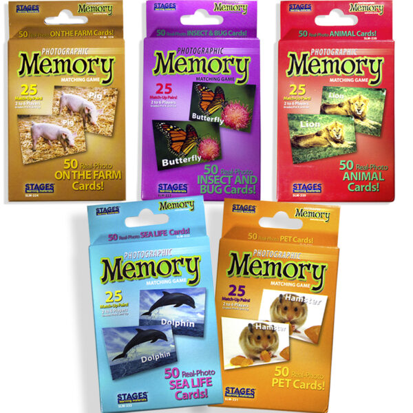 Animal Photographic Memory Matching Game Set