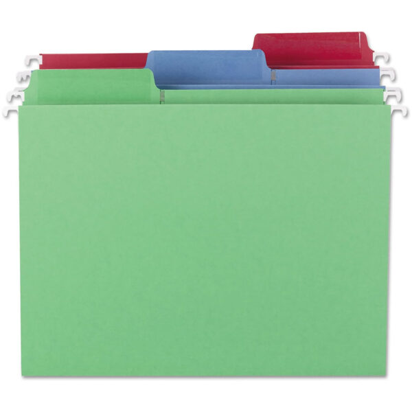 Erasable FasTab Hanging File Folder, 1-3-Cut Built-In Tab, Letter Size, Assorted Colors, Box of 18