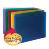 Poly File Jacket, Straight-Cut Tab, 1" Expansion, Letter Size, Assorted Colors, 10 Per Pack
