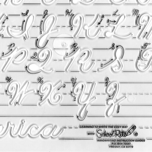 Handwriting Instruction Guide Template, Uppercase Cursive