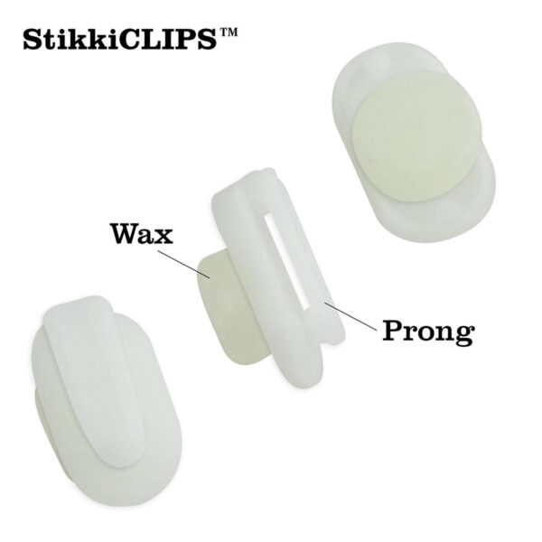StikkiCLIPS Adhesive Clips, White, 20 Per Pack, 6 Packs