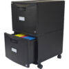 2-Drawer Mobile File Cabinet with Lock, Legal-Letter, Black
