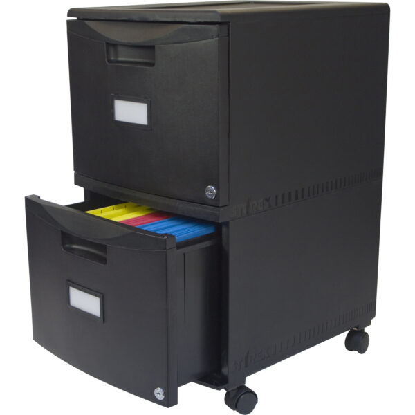 2-Drawer Mobile File Cabinet with Lock, Legal-Letter, Black