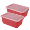 Small Cubby Bin, with Cover, Classroom Red, Pack of 2