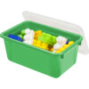 Small Cubby Bin, with Cover, Classroom Green, Pack of 2