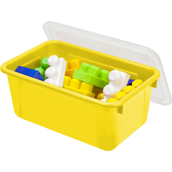 Small Cubby Bin, with Cover, Classroom Yellow, Pack of 2