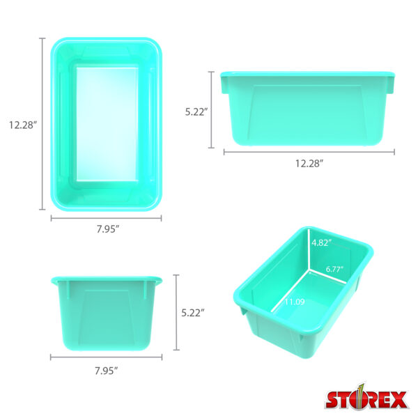 Small Cubby Bin, Teal, Pack of 5