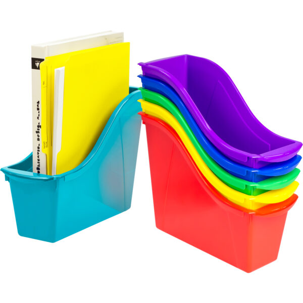 Small Book Bin, Assorted Colors, Set of 6