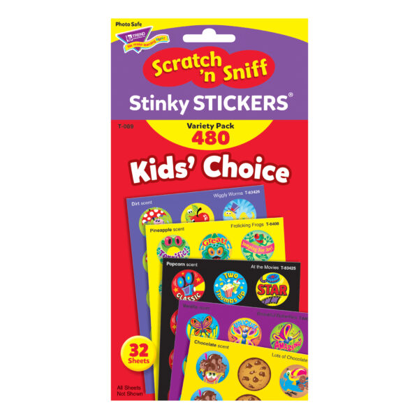 Kids' Choice Stinky Stickers Variety Pack, 480 ct