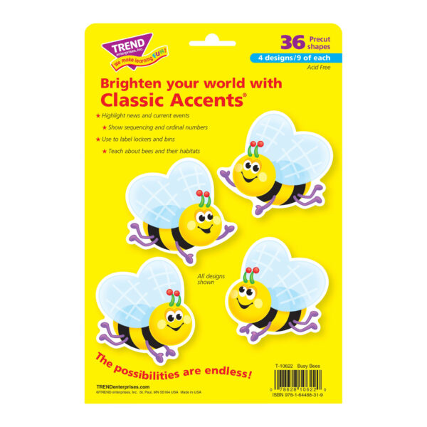 Busy Bees Classic Accents Variety Pack, 36 Per Pack, 3 Packs