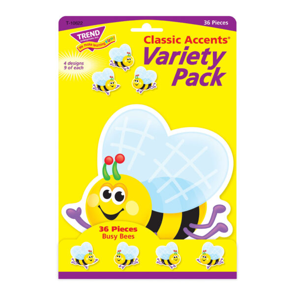 Busy Bees Classic Accents Variety Pack, 36 Per Pack, 3 Packs
