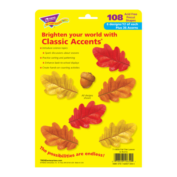 Fall Oak Leaves  Variety Pack, 108 Per Pack, 3 Packs