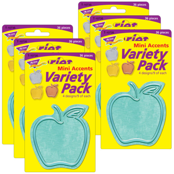 I ♥ Metal Apples Mini Accents Variety Pack, 36 Per Pack, 6 Packs