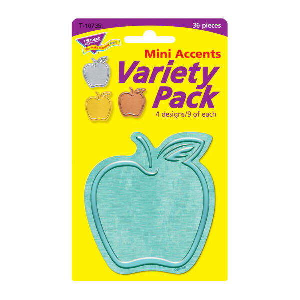 I ♥ Metal Apples Mini Accents Variety Pack, 36 Per Pack, 6 Packs