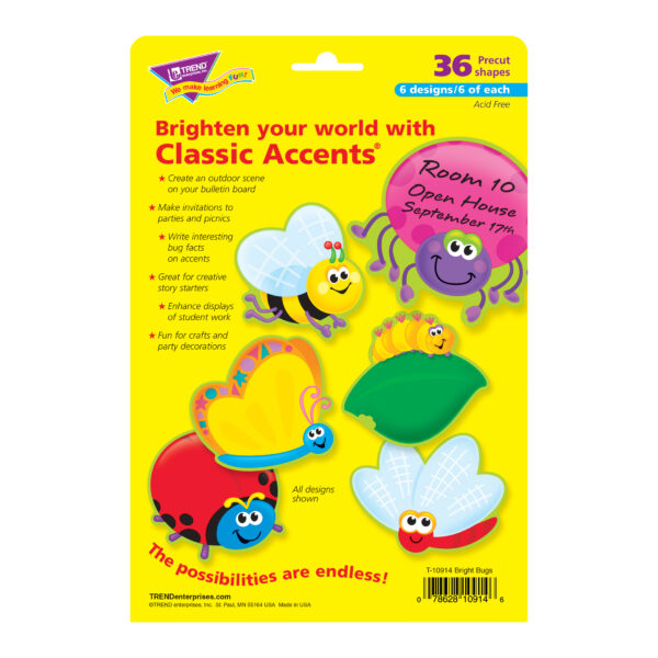 Bright Bugs Classic Accents Variety Pack, 36 Per Pack, 3 Packs