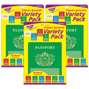 Passports Classic Accents Variety Pack, 36 Per Pack, 3 Packs