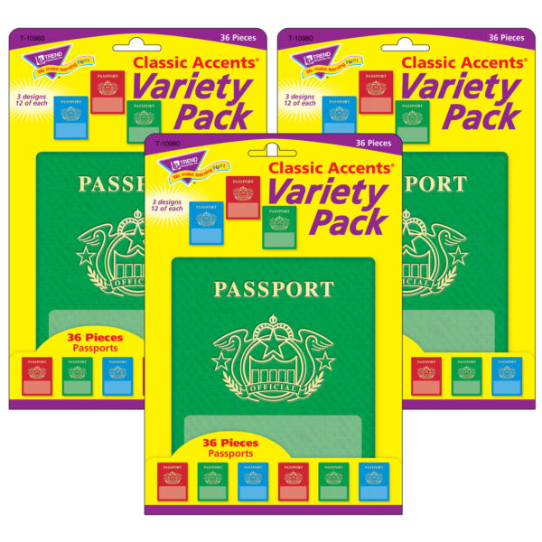ERST-10980-3.jpg Passports Classic Accents Variety Pack, 36 Per Pack, 3 Packs