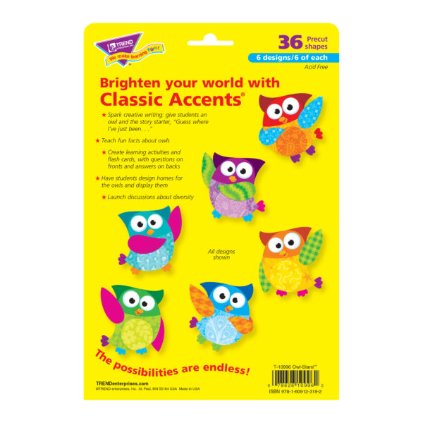 Owl-Stars! Classic Accents Variety Pack, 36 Per Pack, 3 Packs