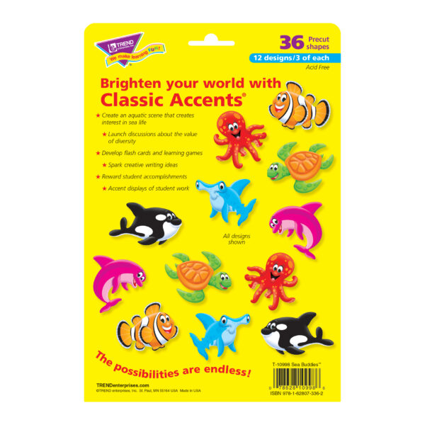 Sea Buddies Classic Accents Variety Pack, 36 Per Pack, 3 Packs