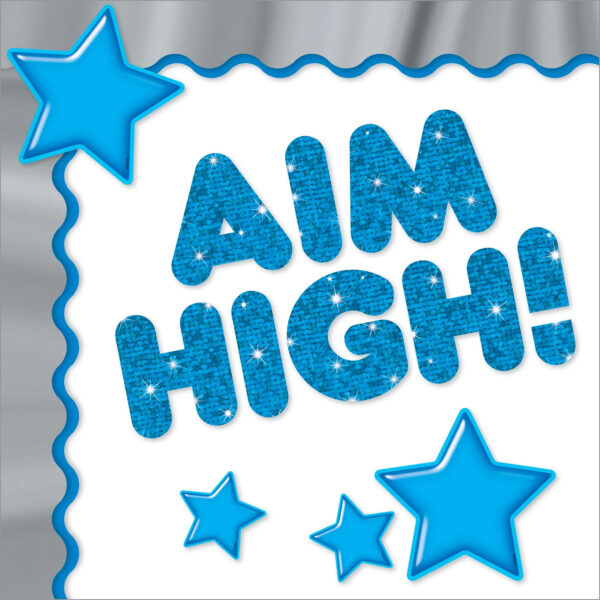 Blue Sparkle 4" Casual Uppercase Ready Letters, 71 Per Pack, 3 Packs