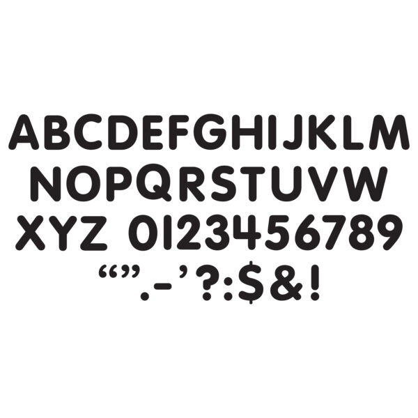 T1785 1in Black Alpha100p Black 1" STICK-EZE Stick-On Letters, 324 Pieces Per Pack, 6 Packs