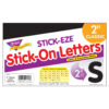 Black 2" STICK-EZE Stick-On Letters, 107 Pieces Per Pack, 6 Packs