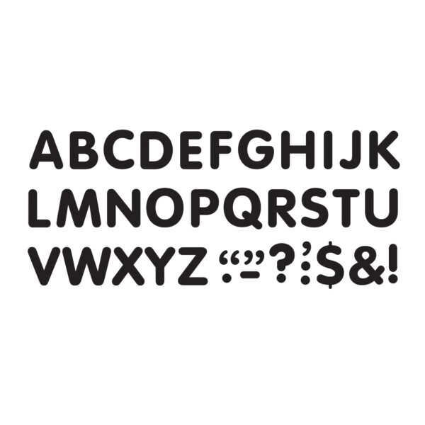 Black 2" STICK-EZE Stick-On Letters, 107 Pieces Per Pack, 6 Packs