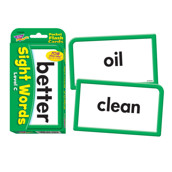 Sight Words  Level C Pocket Flash Cards, 6 Packs