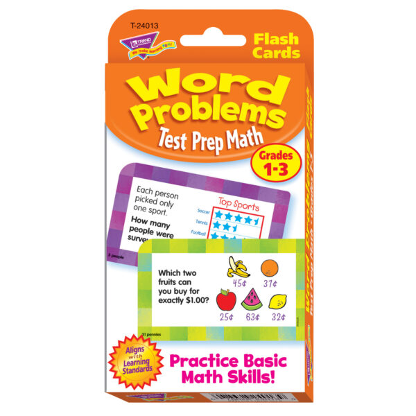 Word Problems Test Prep Math, Grades 1-3 Challenge Cards, 6 Packs