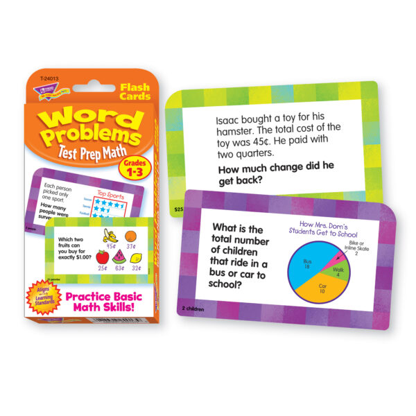 Word Problems Test Prep Math, Grades 1-3 Challenge Cards, 6 Packs