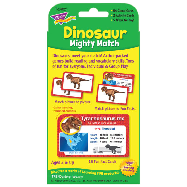 Dinosaur Mighty Match Challenge Cards, 12 Packs