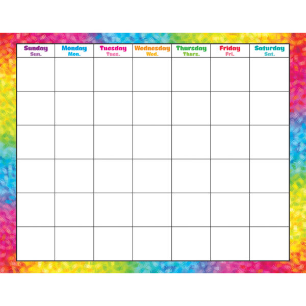 Colorful Brush Strokes Wipe-Off Calendar, Monthly, Pack of 6