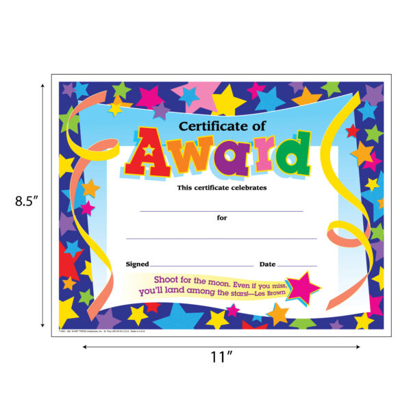 Certificate of Award Colorful Classics Certificates, 30 Per Pack, 6 Packs
